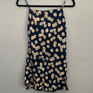 Blue Princess Polly Dress w/ White Floral Pattern
